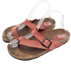Inter-Bios Red Suede Toe Sandals Size 7